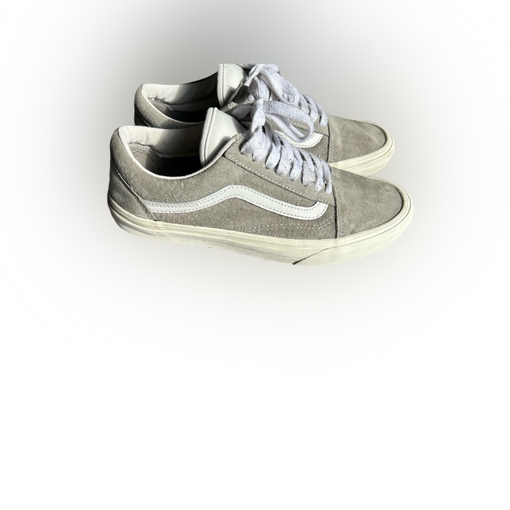 Gray Vans Suede Canvas Classic sneakers with white stripe lace up - Picture 7 of 7
